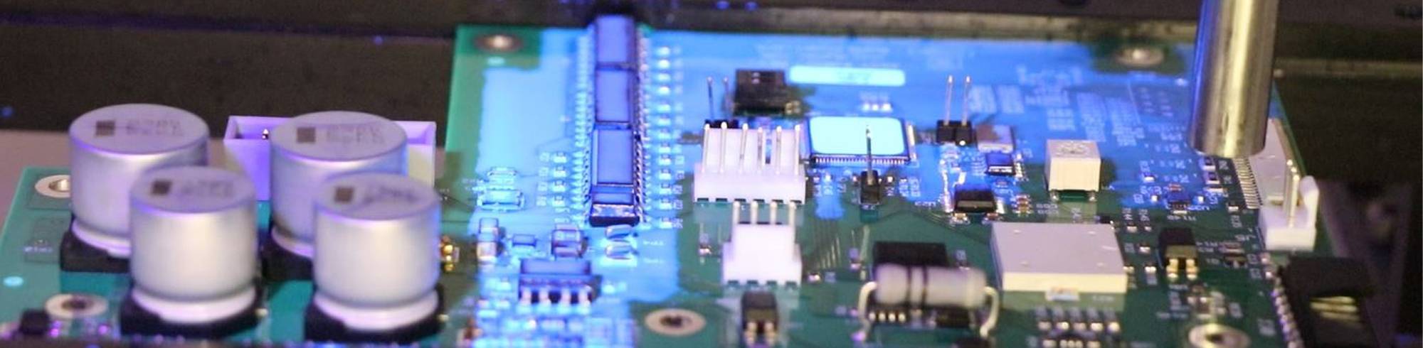 Light curable coatings for industrial bonding shown on PCB board