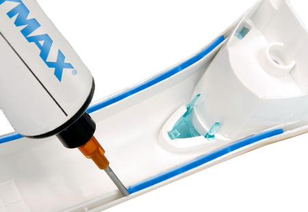 제품에 도포되는 다이맥스 UV/가시광 경화성 FIP 액상 가스켓