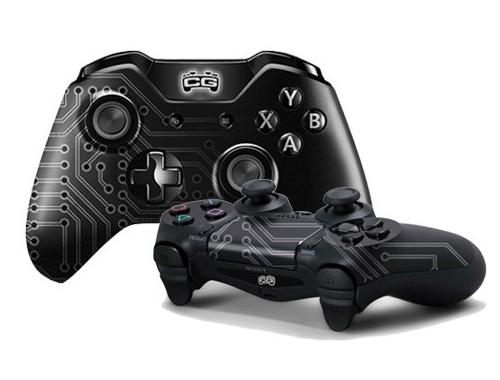 Black Cinch Gaming controllers with Dymax light-curable masking resin